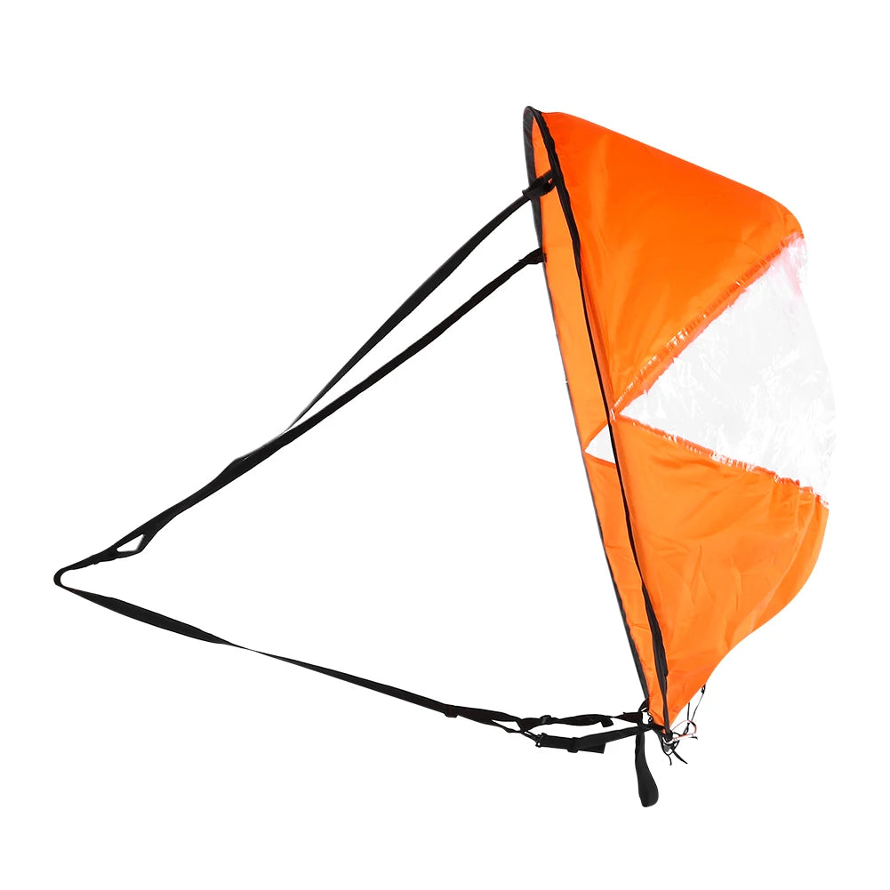 Foldable Transparent Kayak and Canoe Sail with Wind Paddle Design