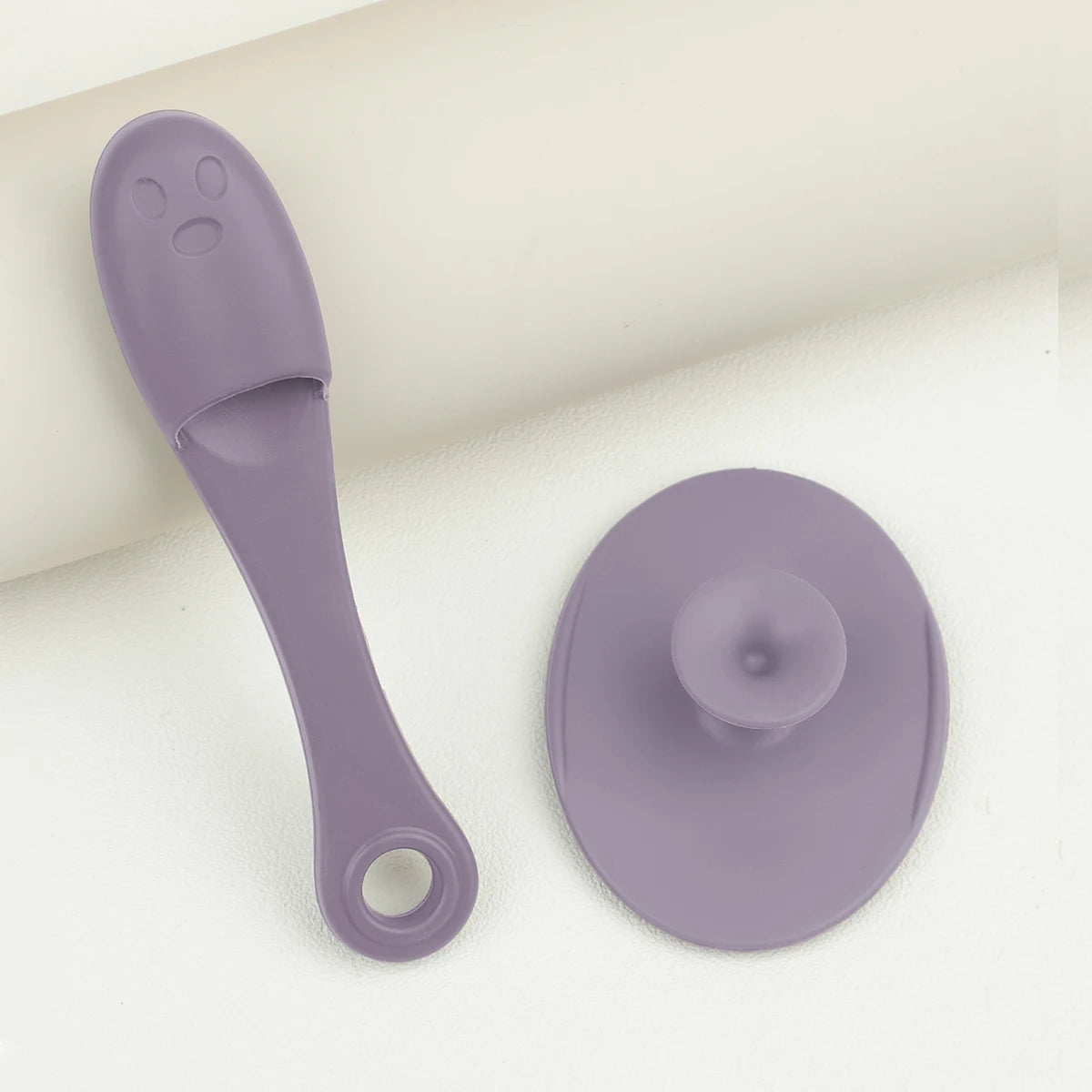 2-Piece Silicone Facial Cleansing Brush Set - Rose Red