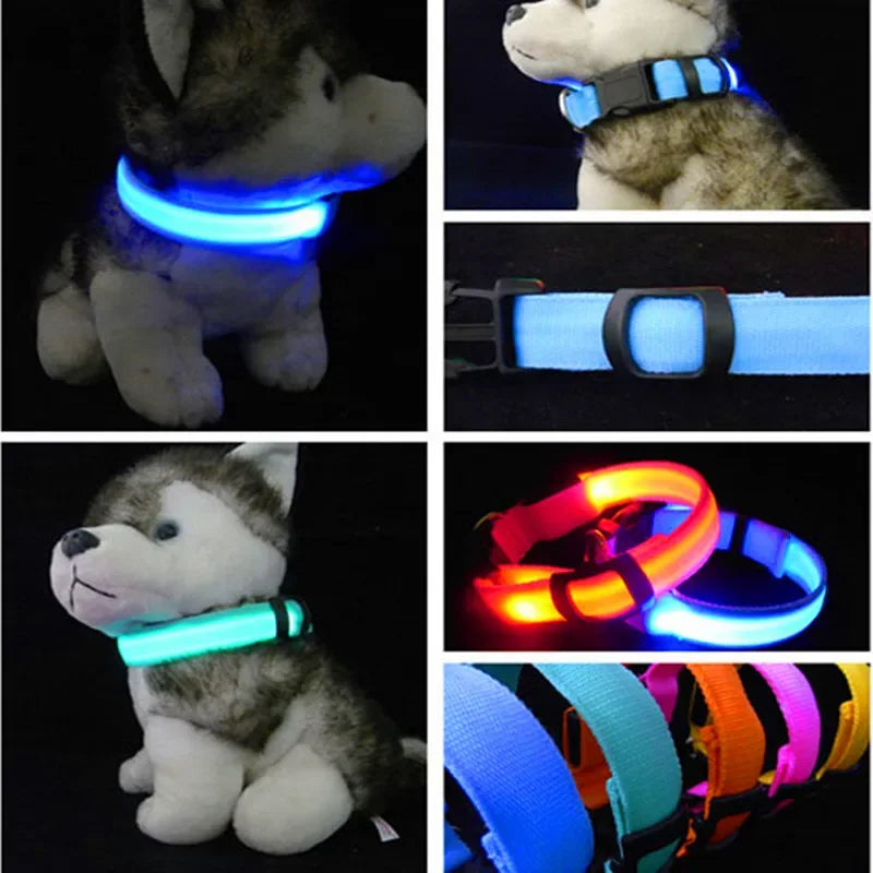 Nylon LED Reflective Dog Collar for Night Safety