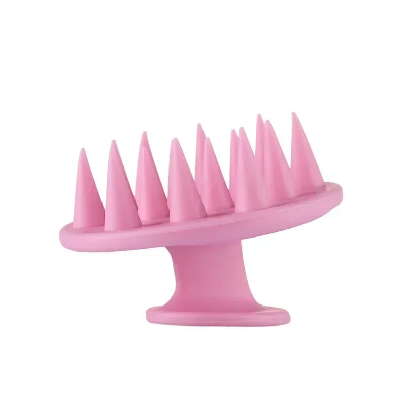 Silicone Shampoo Scalp Massage Brush - Pink Flower