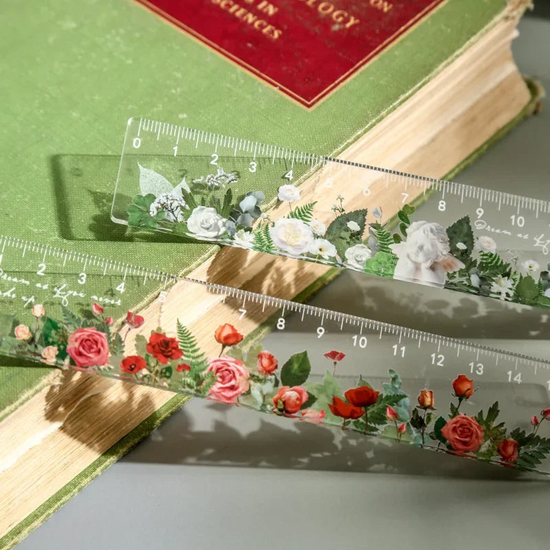 15cm Daisy Rose Student Ruler - Plastic Drawing Tool