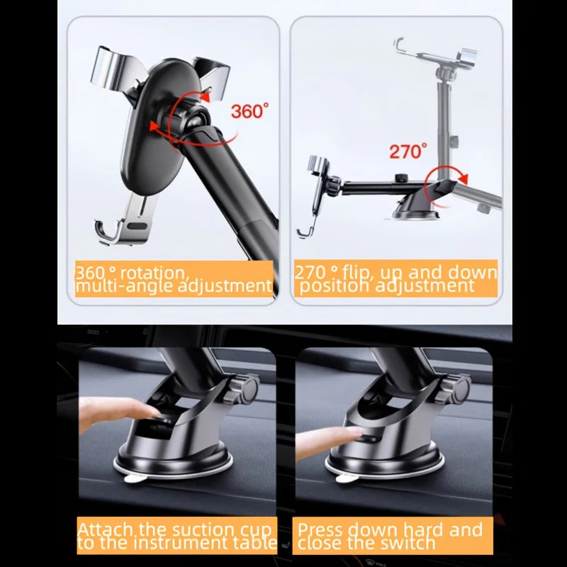 LCARS Gravity Car Phone Holder - Anti-Shake Dashboard Mount