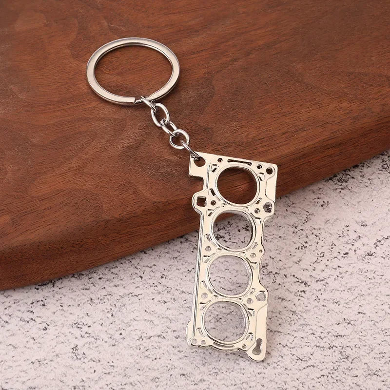 Gear Head Car Keychain with Speedbox Pendant Design