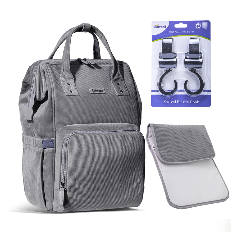 Travel Diaper Bag Backpack - Large Mommy Organizer with Zipper