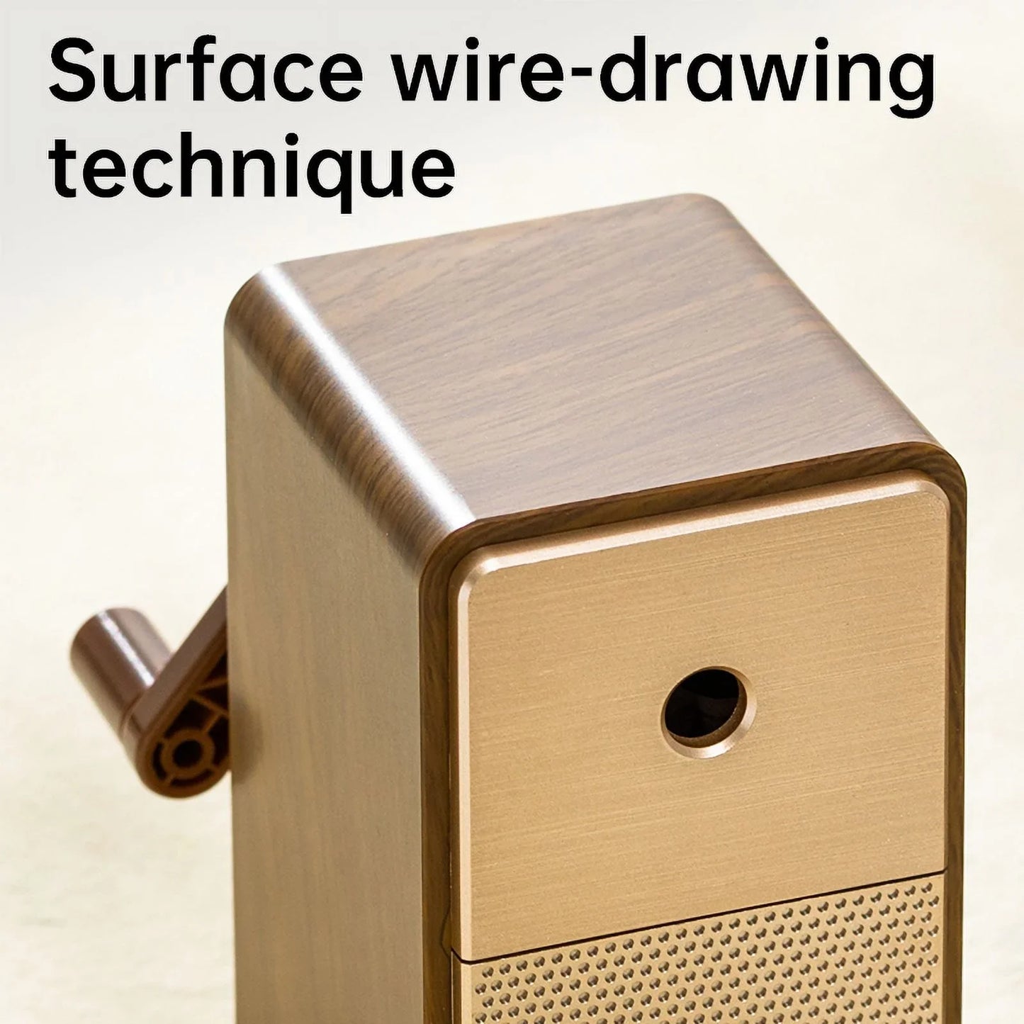 Deli Adjustable Hand Crank Pencil Sharpener - Brown