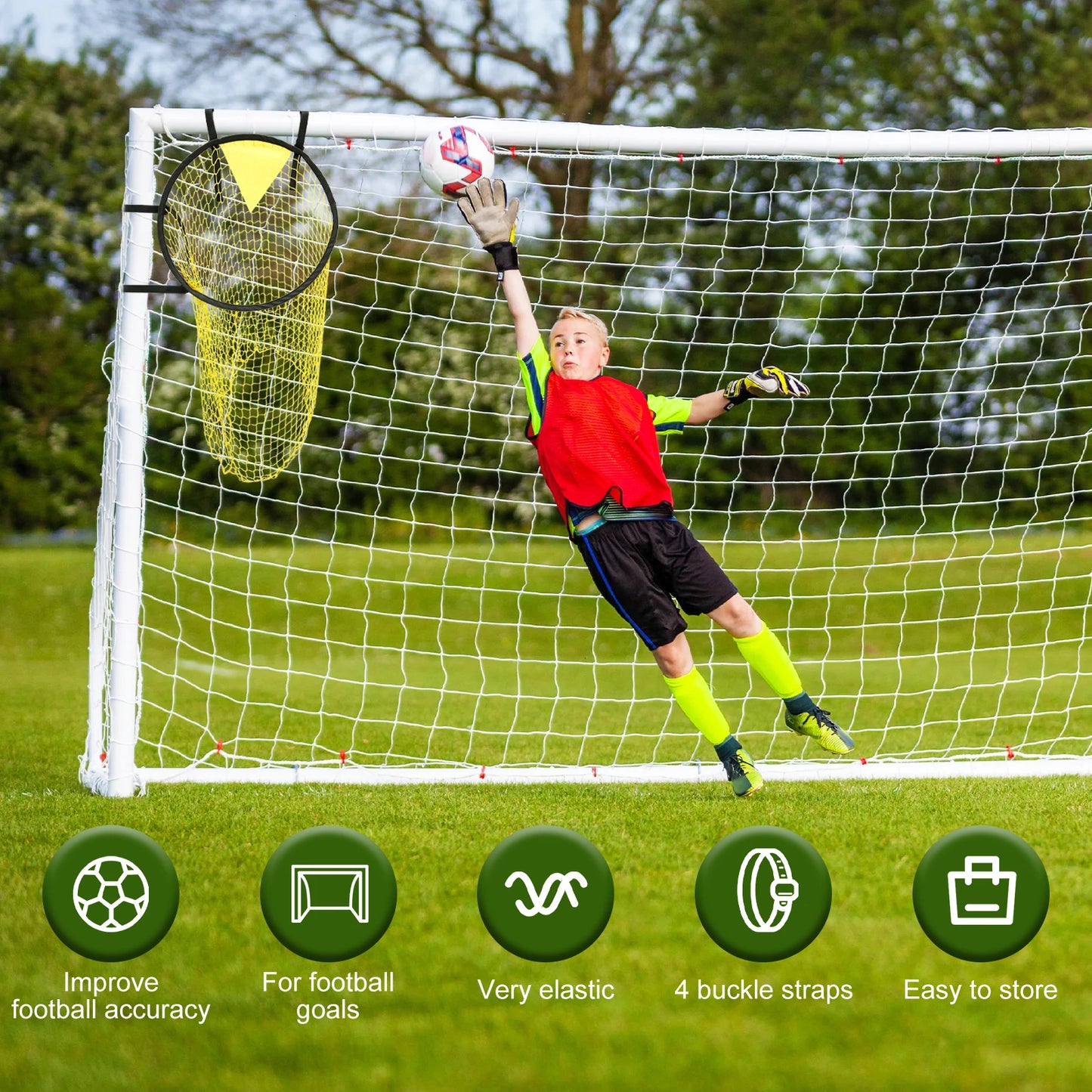 Foldable Football Target Net - Easy Attach Soccer Training Practice