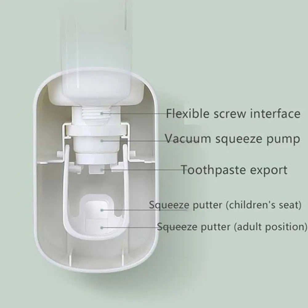 Wall Mounted Toothbrush Holder with Toothpaste Squeezer