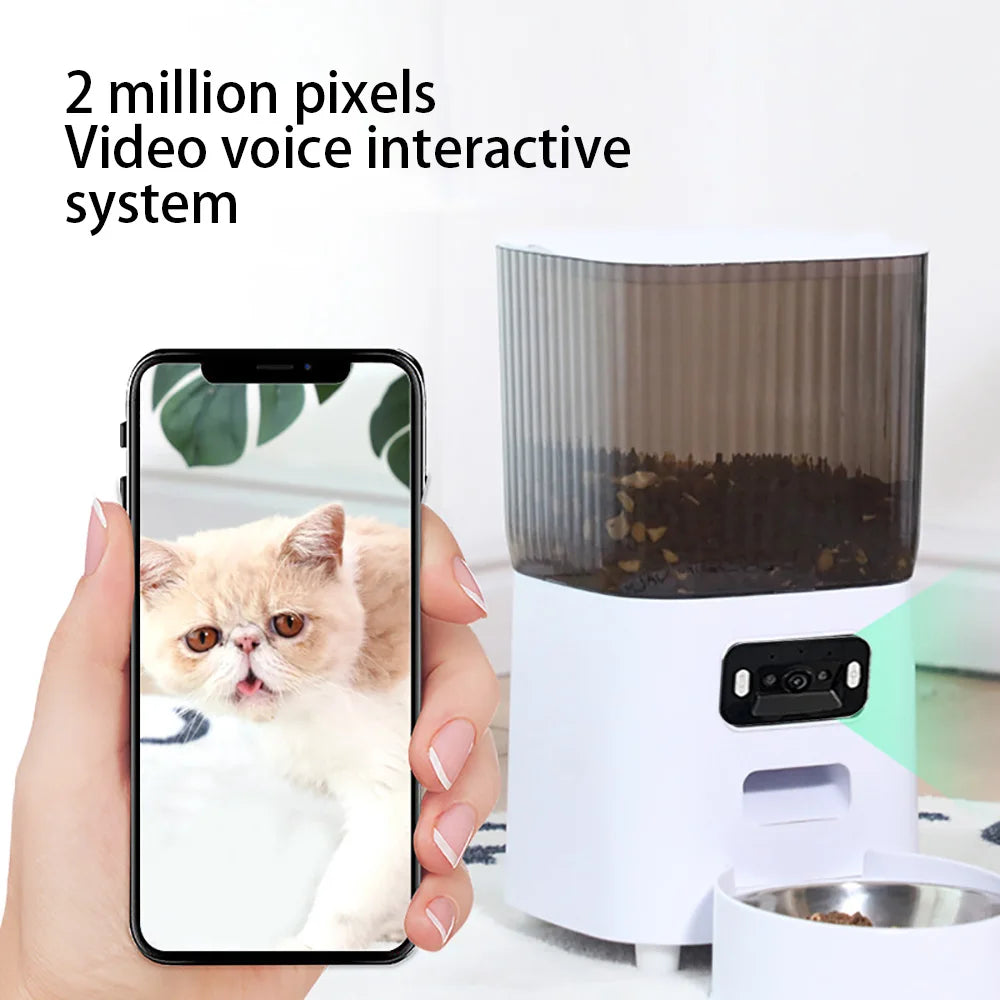 5L Smart Automatic Pet Feeder with Camera and Double Bowls