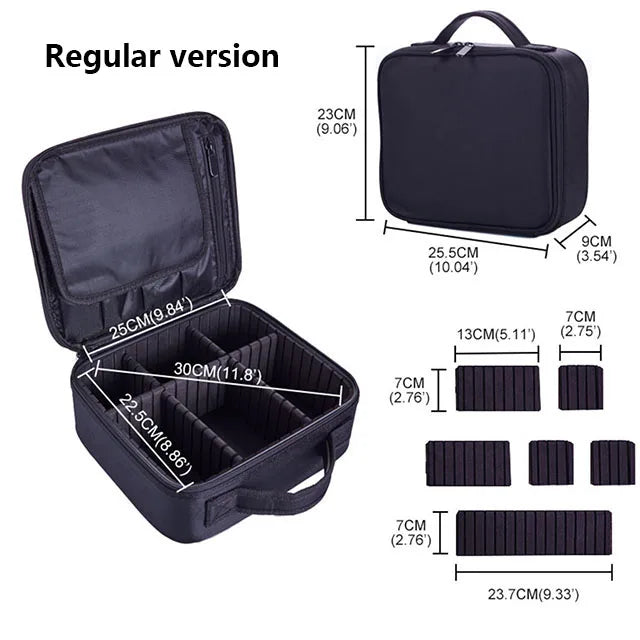 Waterproof Travel Makeup Case - Zipper Cosmetic Organizer Bag