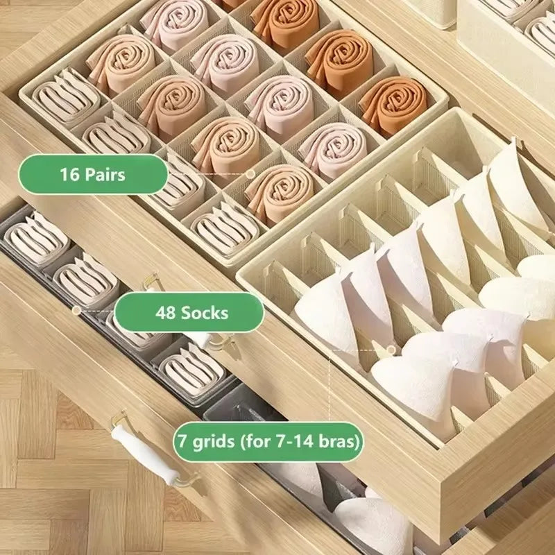 Foldable Underwear, Bra, and Sock Drawer Organizer Box