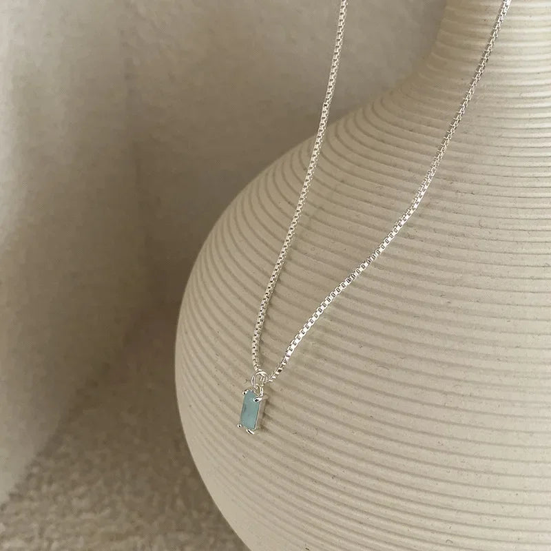 Sparkling Silver Color Clavicle Chain Necklace