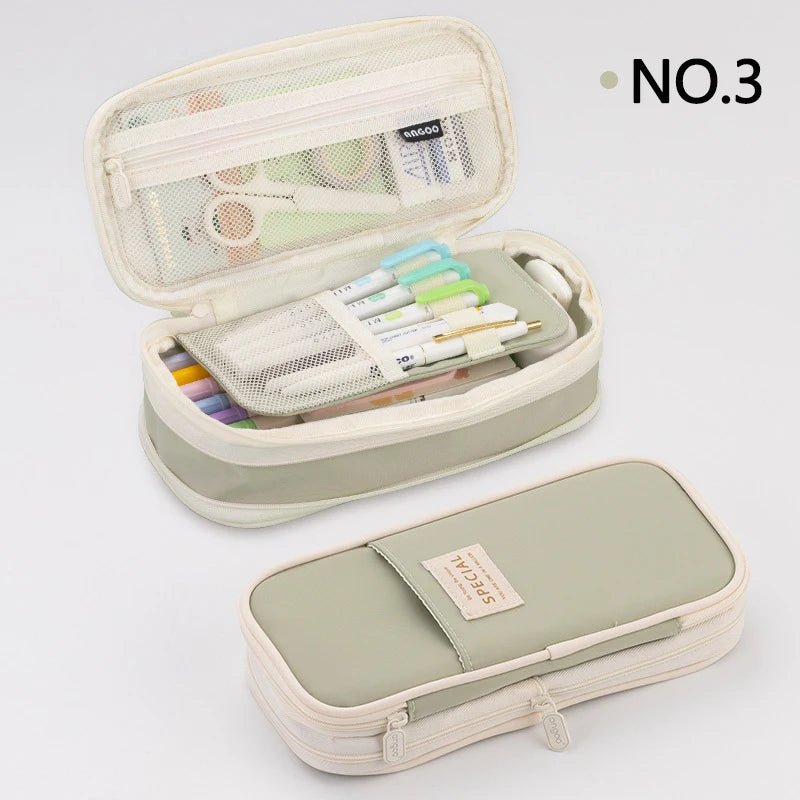 Large Double-Layer Fabric Pencil Case - CPC Safe Material