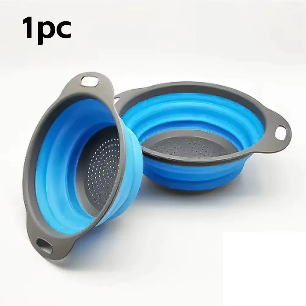 Collapsible Silicone Drain Basket and Vegetable Colander