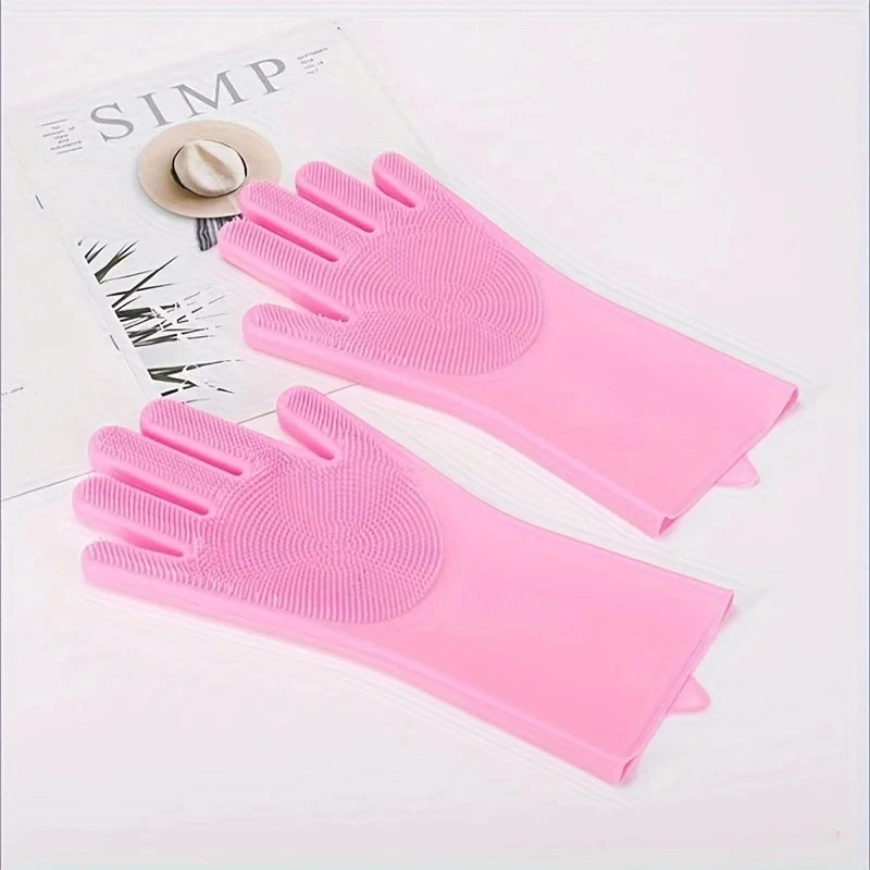 Rubber Pet Grooming Cleaning Glove for Bath Time