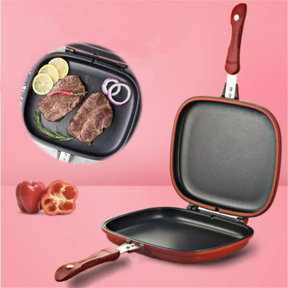 Double-Sided Nonstick Grill Frying Pan - 28cm or 32cm