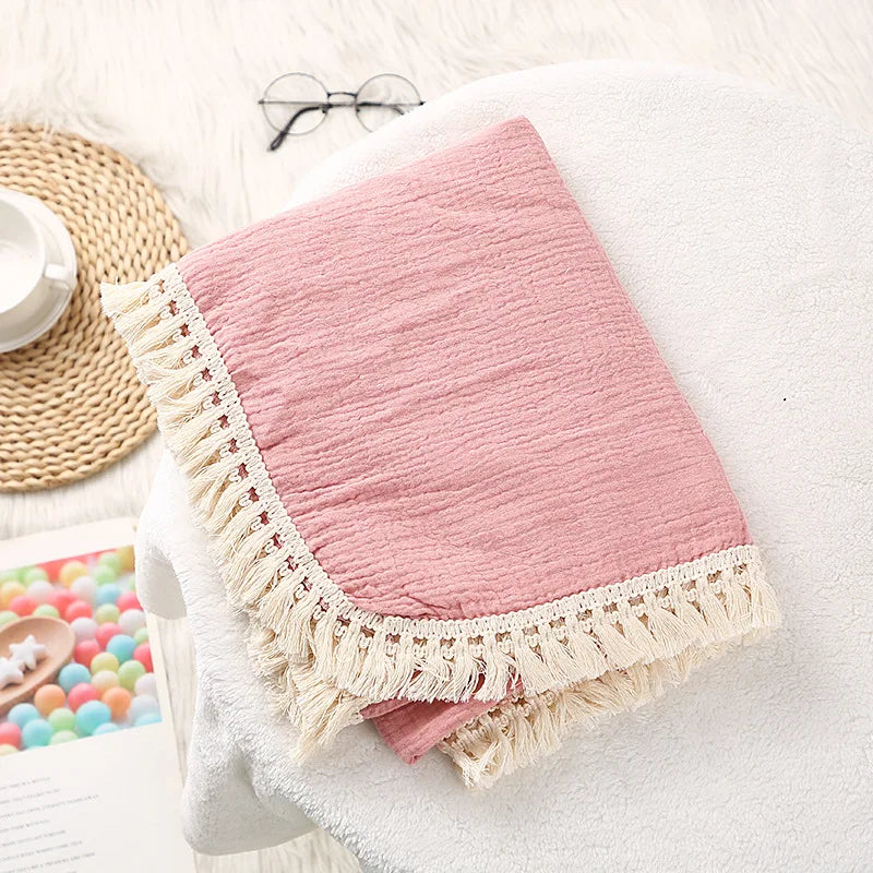 Cute Bear Cotton Baby Swaddle Blanket - Soft Newborn Muslin Wrap