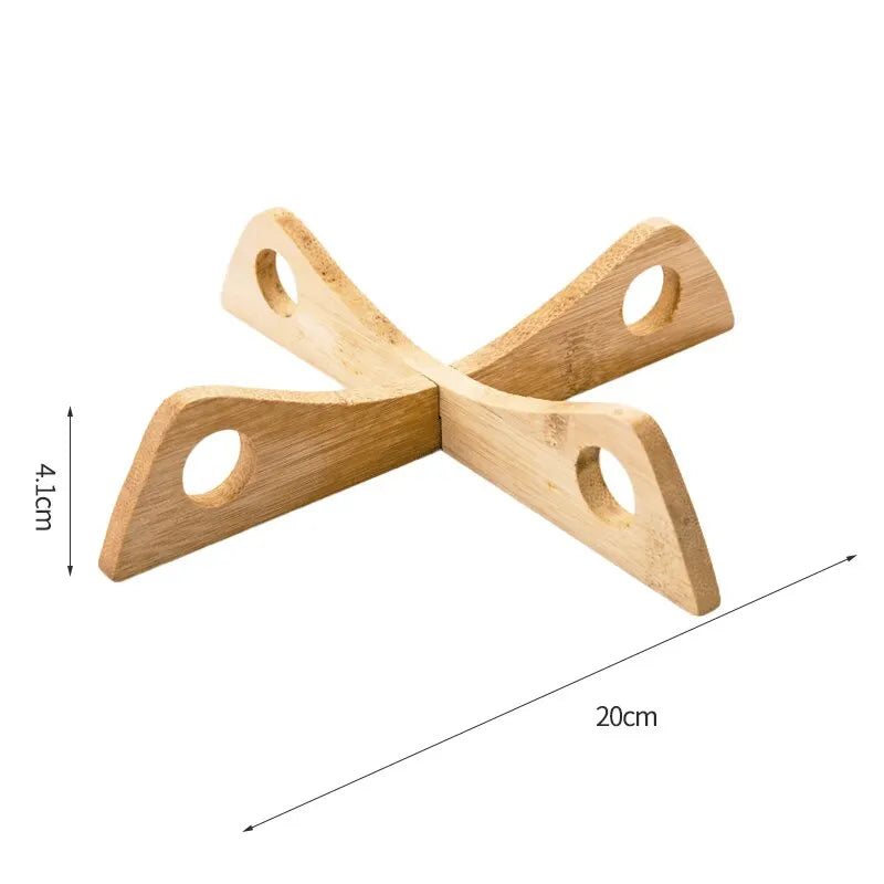 Wooden Cross Tray Holder and Heat-Resistant Table Mat
