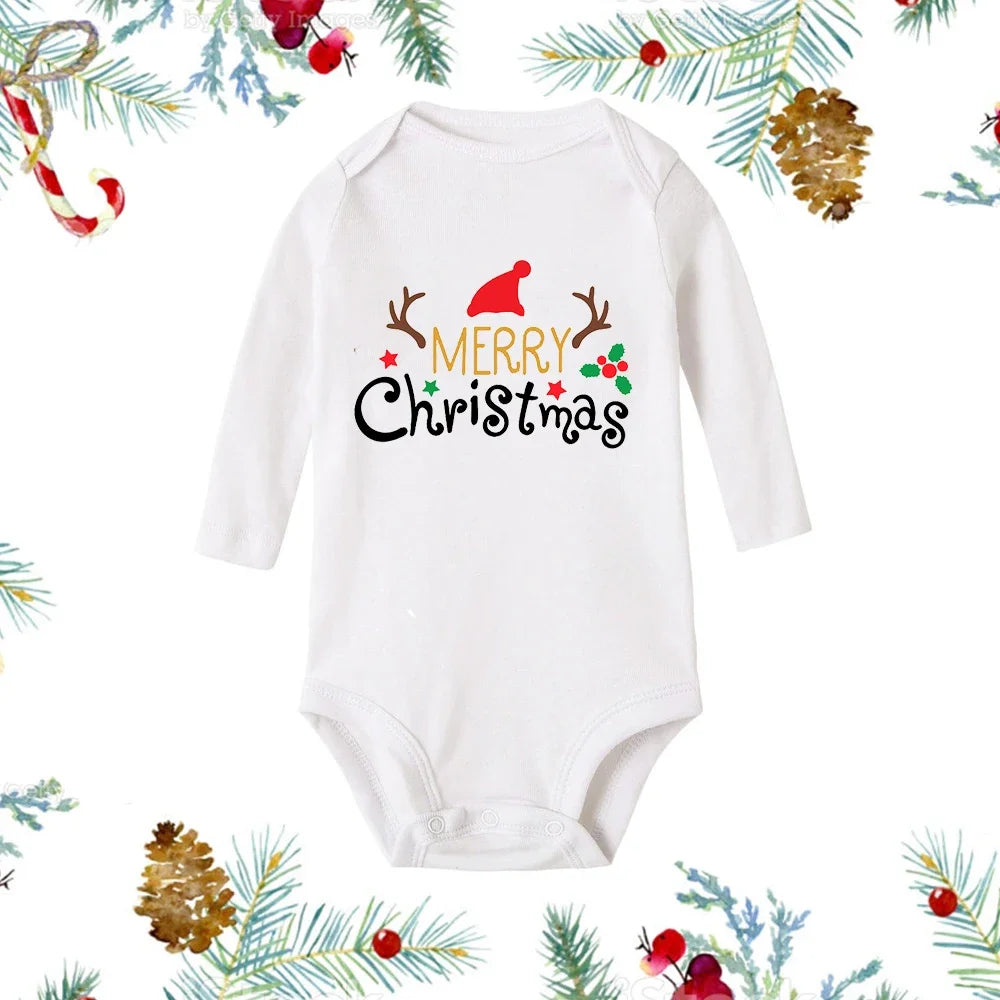 My First Christmas Baby Romper - Snowman Long Sleeve Bodysuit