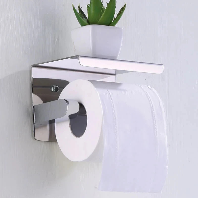 Stainless Steel No-Drill Bathroom Paper Holder
