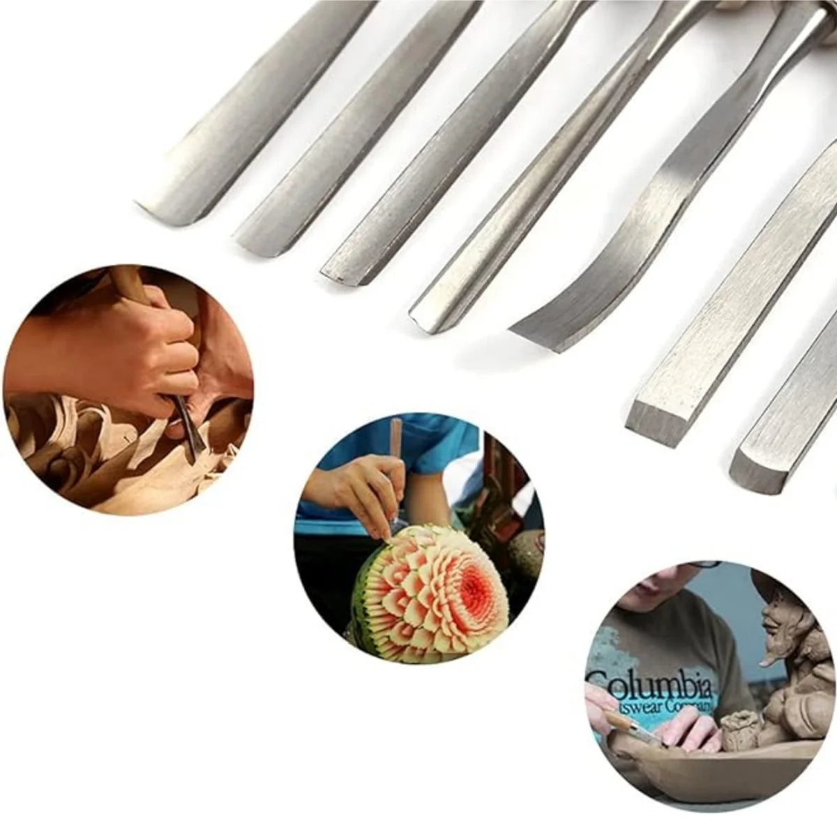 12-Piece Wood Carving Chisel Set with Pouch