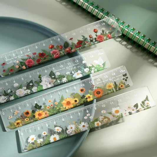 15cm Daisy Rose Student Ruler - Plastic Drawing Tool