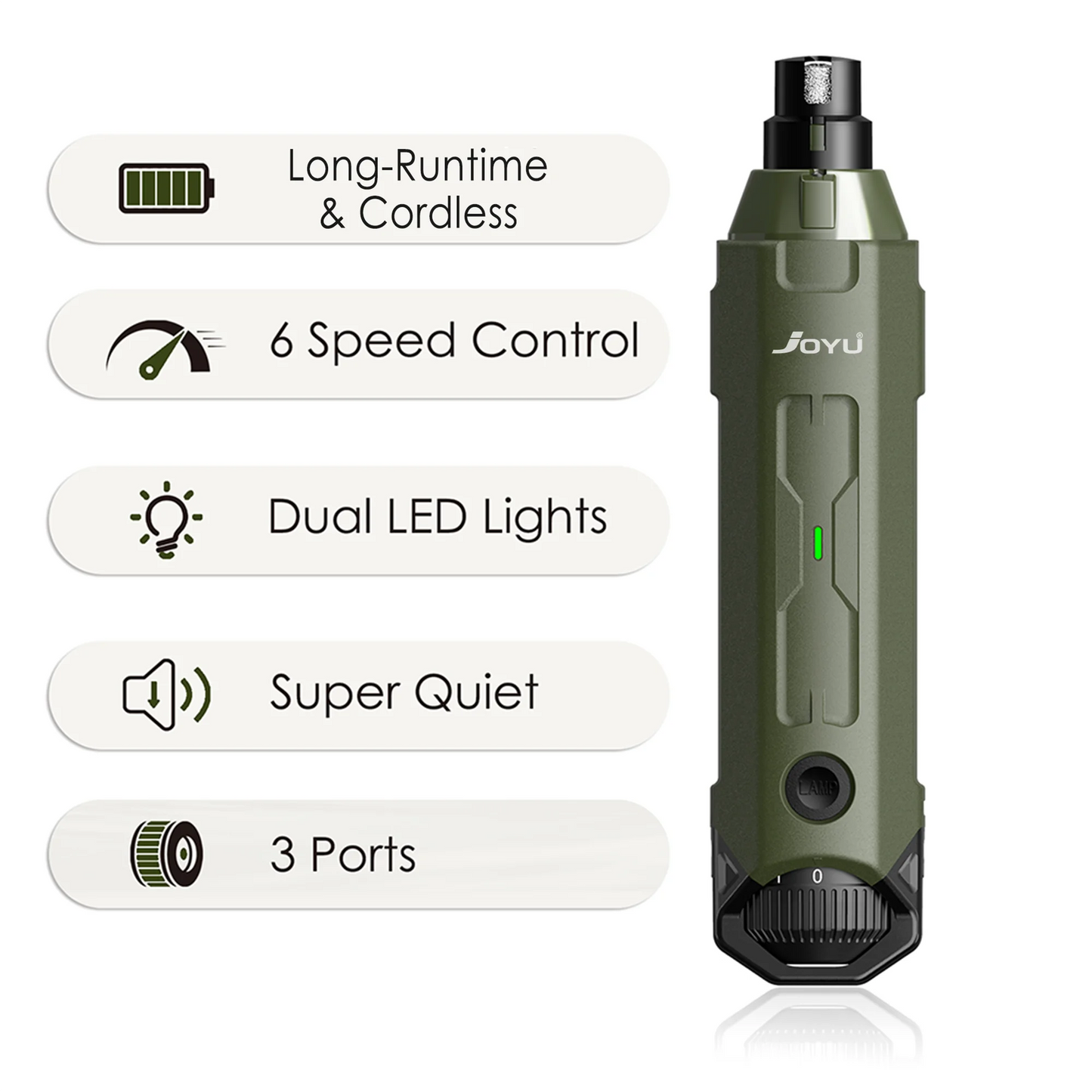6-Speed Quiet Rechargeable Dog Nail Grinder