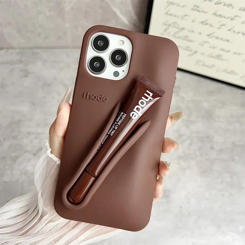 Lemontini Silicone iPhone Case - Makeup Lip Glaze Style Cover