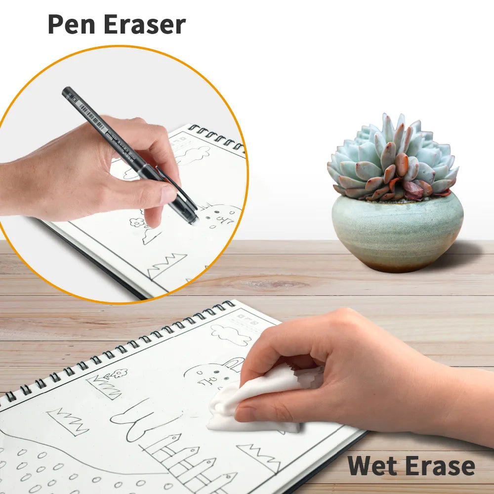 A6 Smart Reusable Notebook - Erasable Stone Paper Notepad with Pen