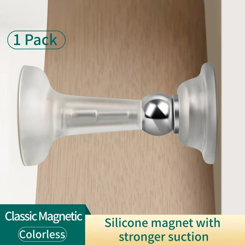 No-Drill Silicone Door Stopper with Wall Protection