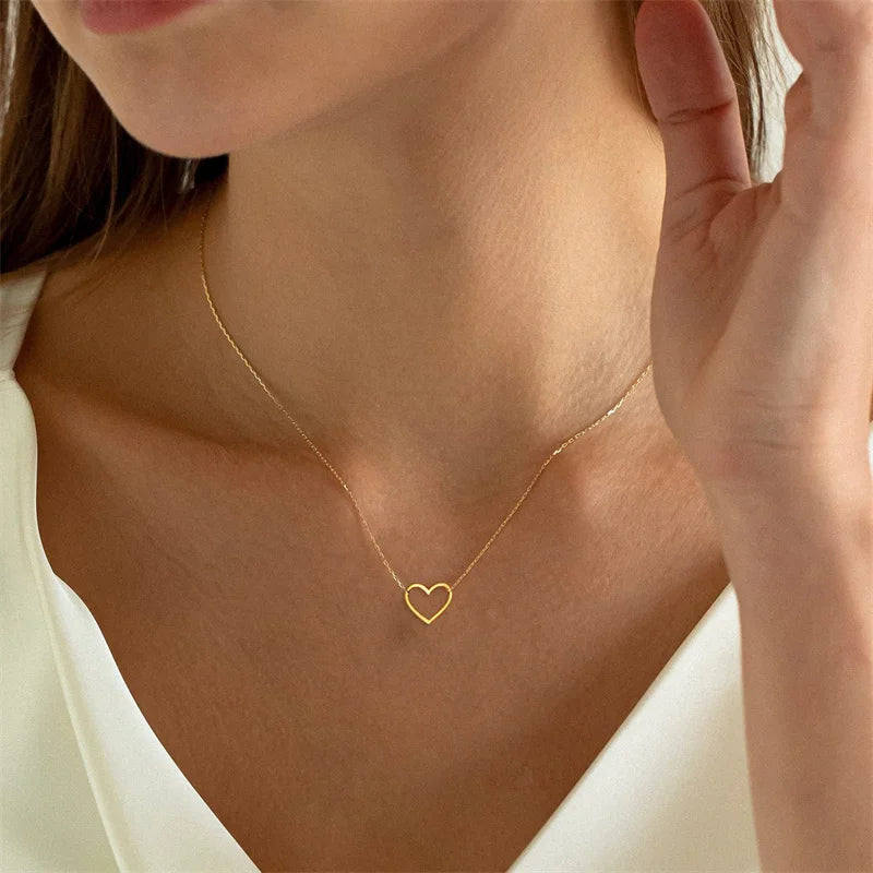Stainless Steel Love Heart Pendant Necklace