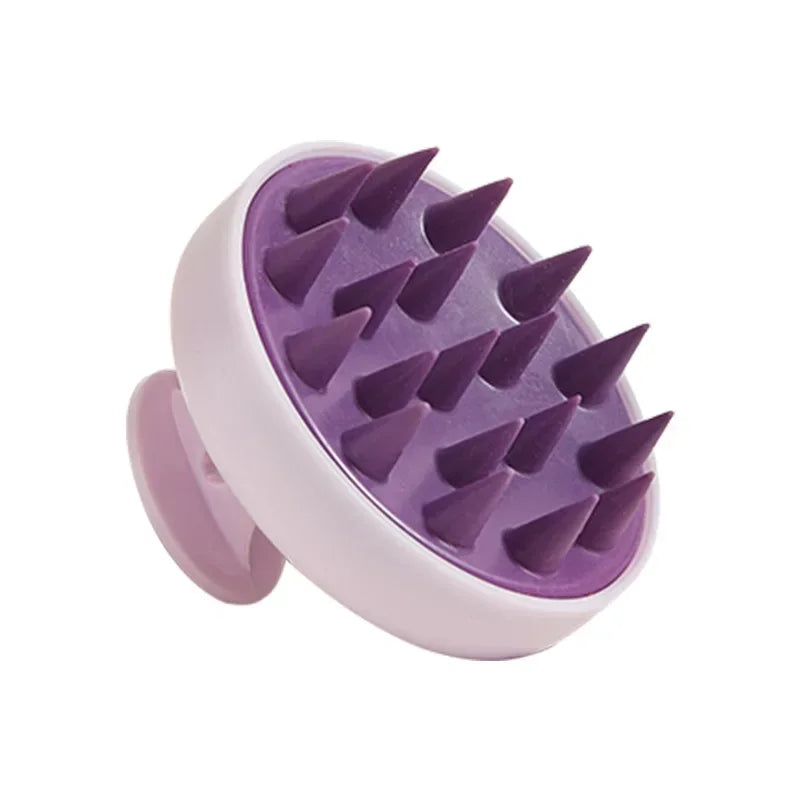 Silicone Shampoo Scalp Massage Brush - Pink Flower