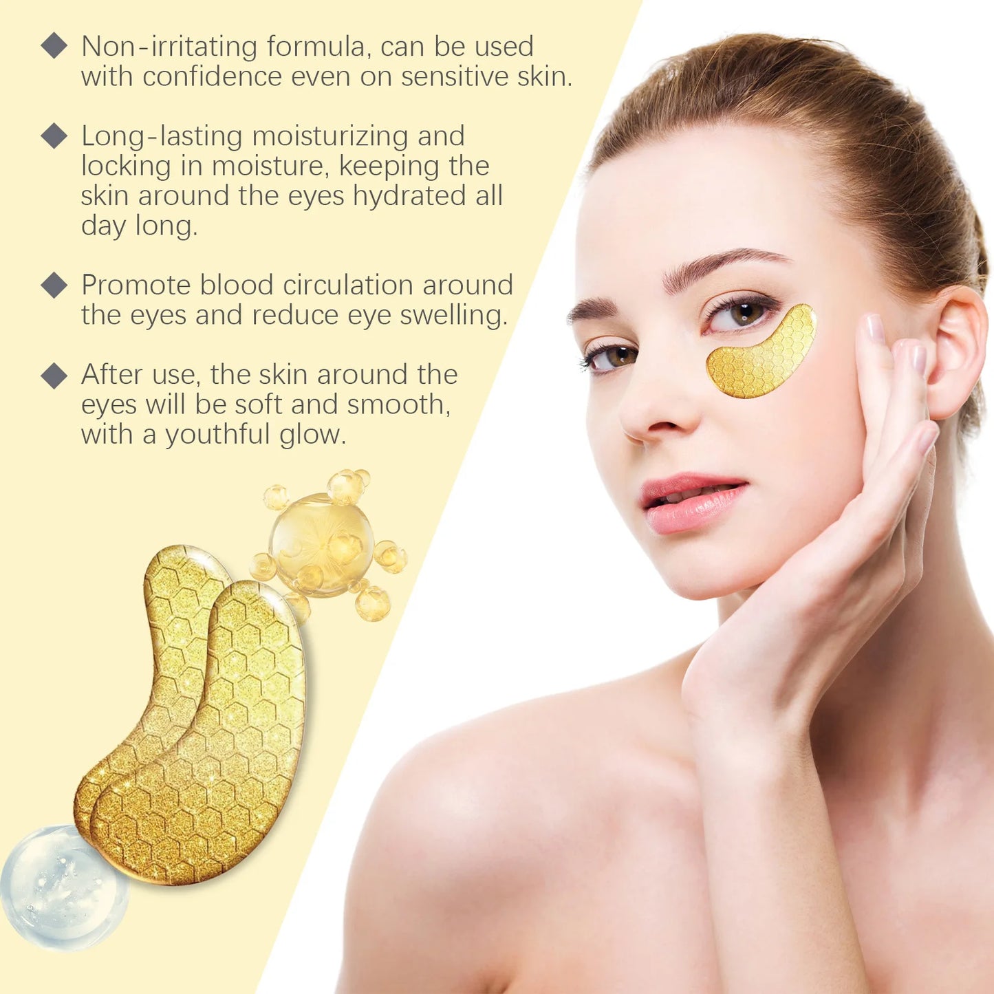 24K Gold Retinol Collagen Eye Patch Set - 30pcs Boxed