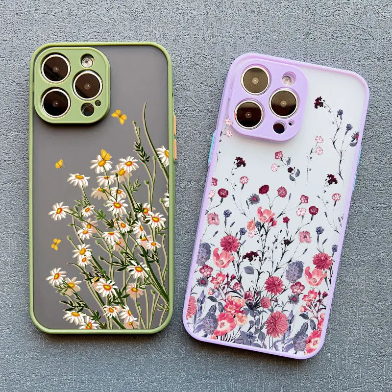 Hand-Painted Floral Shockproof iPhone Case