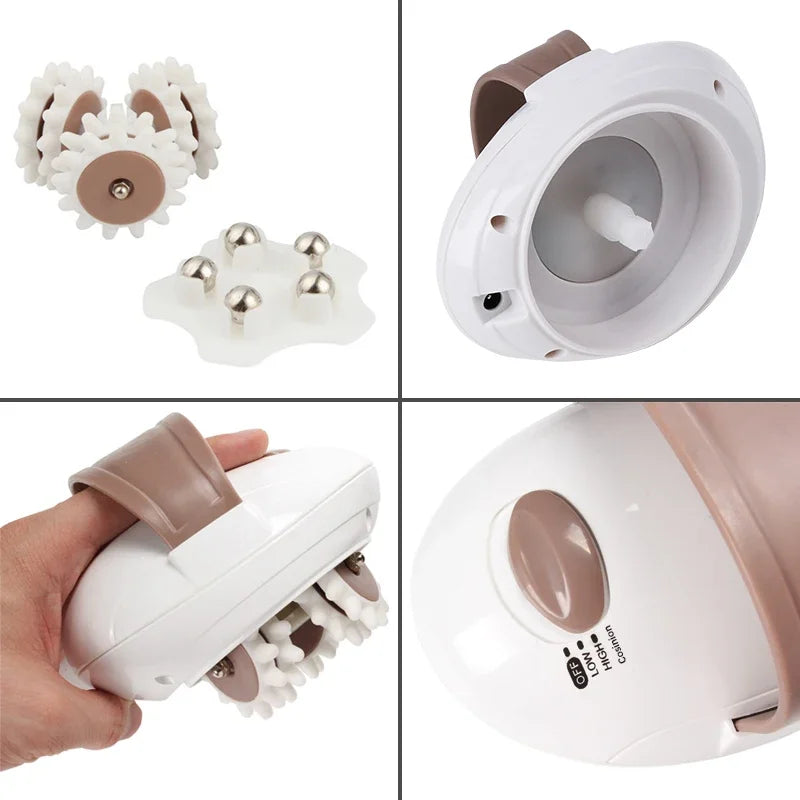 3D Electric Roller Body Massager - White EU Plug