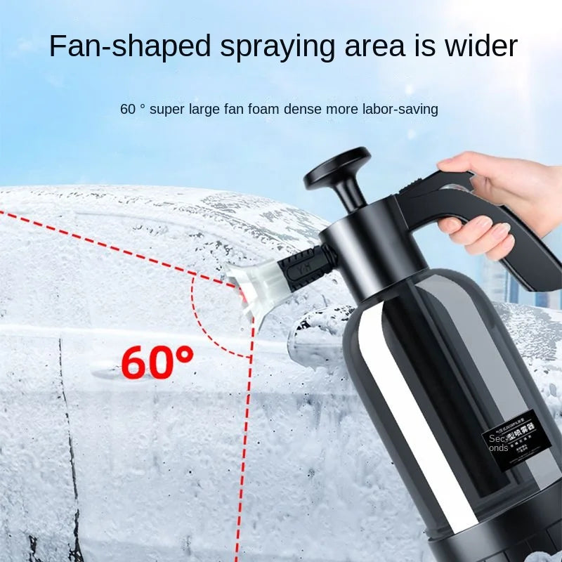 2L Hand Pump Foam Sprayer - Three Nozzle Car Wash Bottle