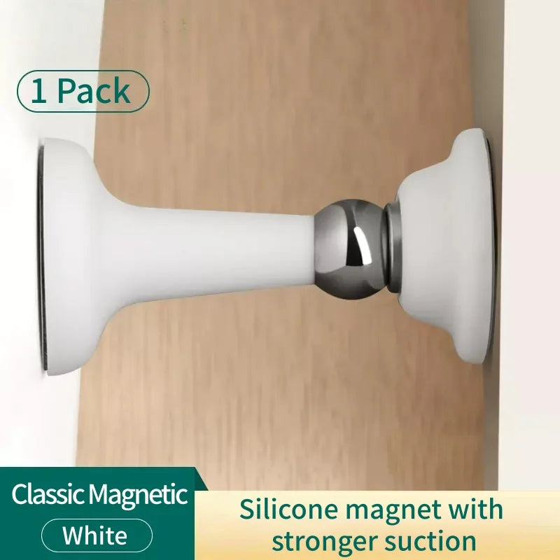 No-Drill Silicone Door Stopper with Wall Protection