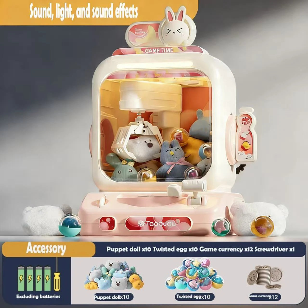 Mini Claw Crane Machine Toy - DIY Coin Operated Doll Game