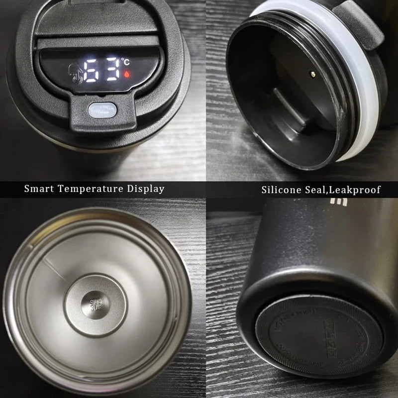 Smart Stainless Steel Travel Tumbler - Temperature Display Thermos Cup