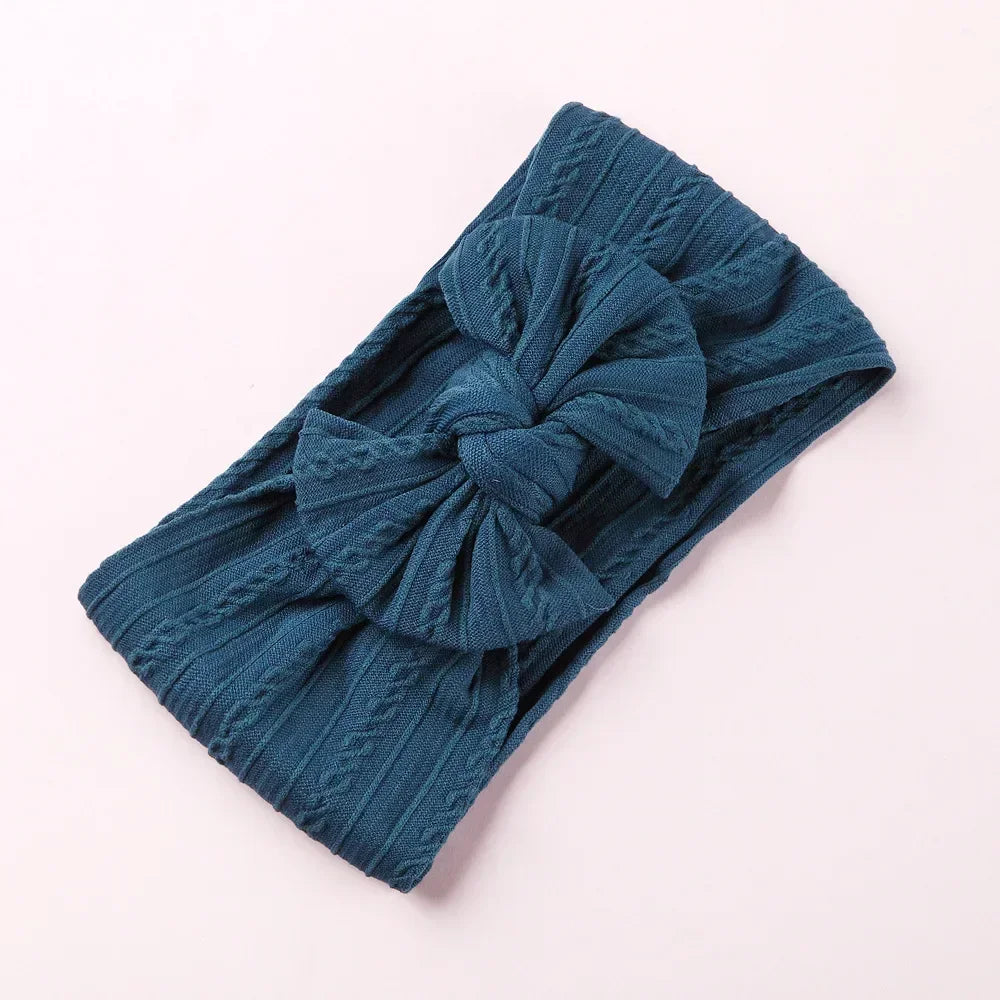 Elastic Baby Bow Headband - Soft Jacquard Newborn Hair Accessory