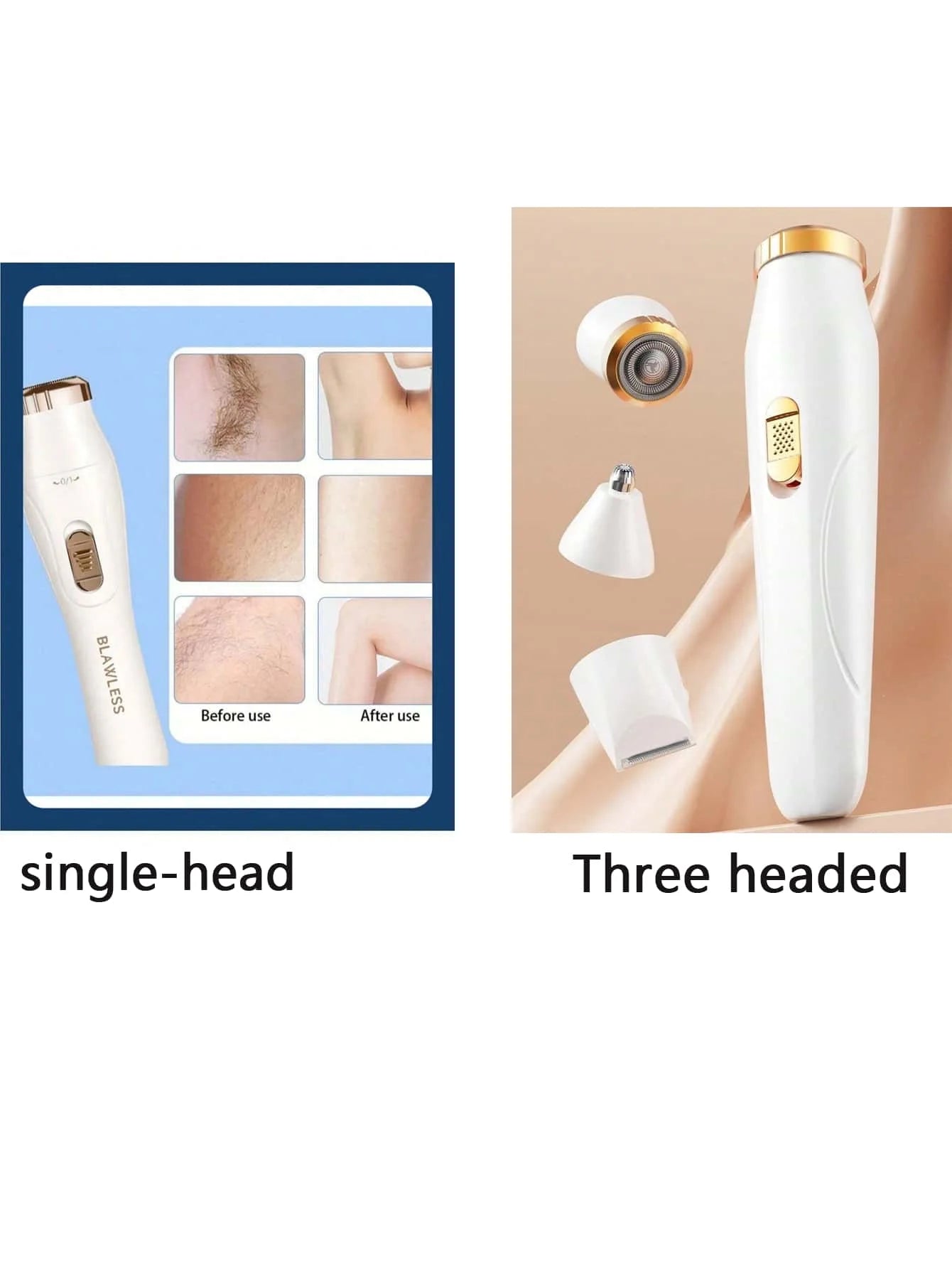 Rechargeable Lady Shaver and Bikini Trimmer - White