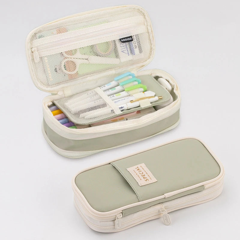 Large Double-Layer Fabric Pencil Case - CPC Safe Material
