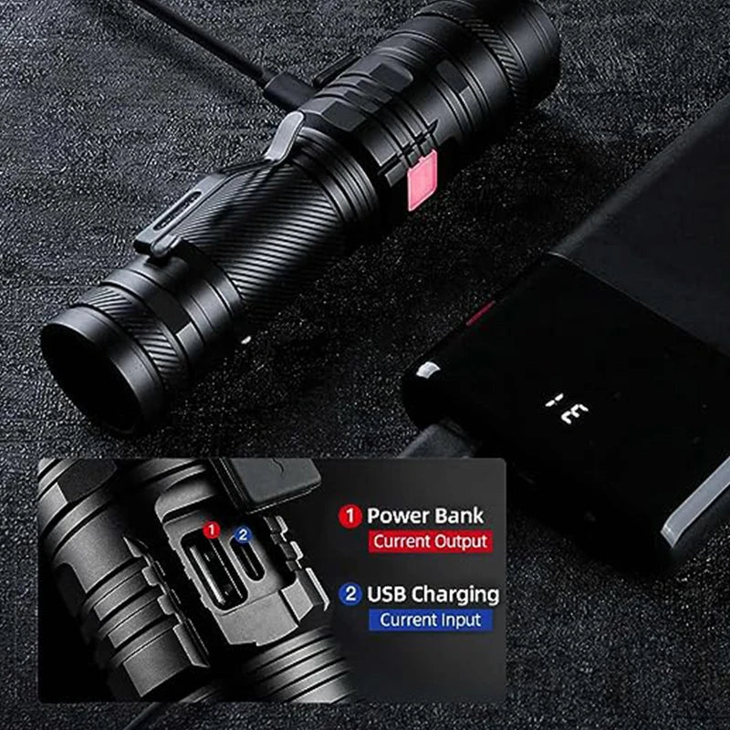 SUPERFIRE 36W Rechargeable LED Flashlight - Waterproof USB-C Torch