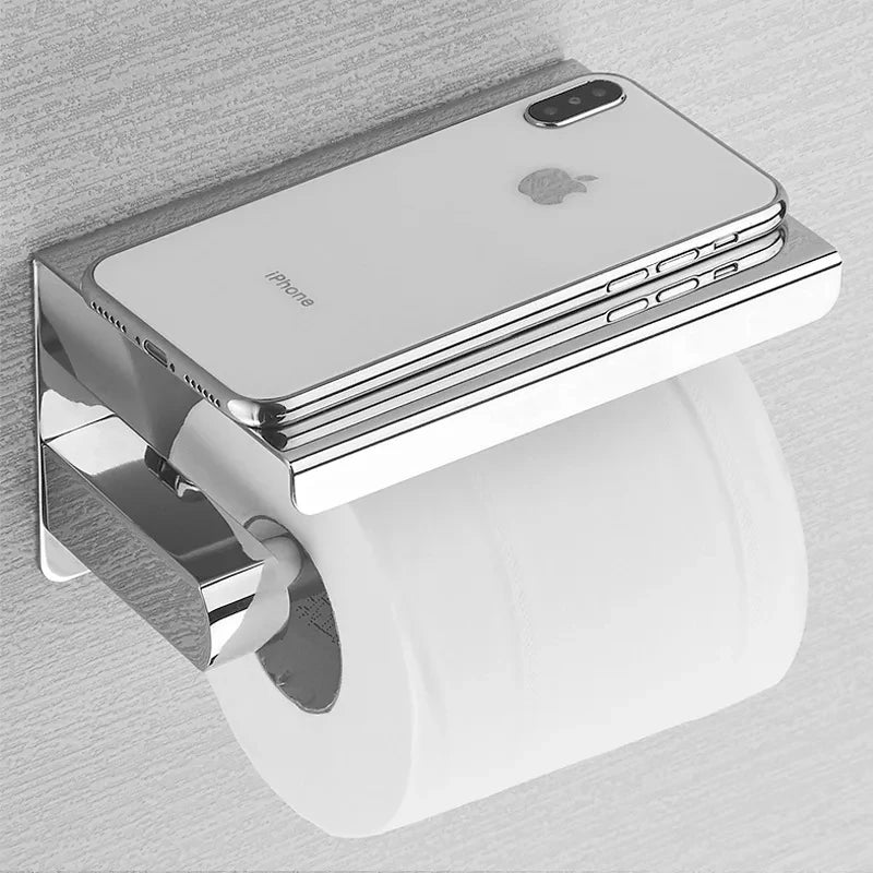 Stainless Steel No-Drill Bathroom Paper Holder