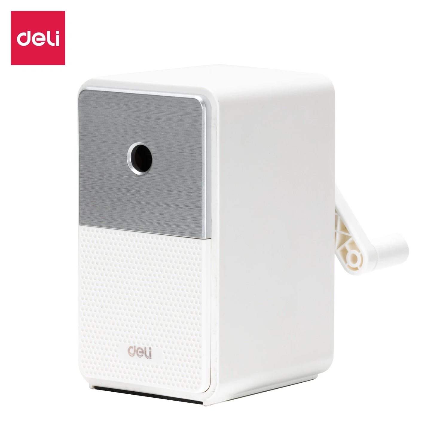 Deli Adjustable Hand Crank Pencil Sharpener - Brown
