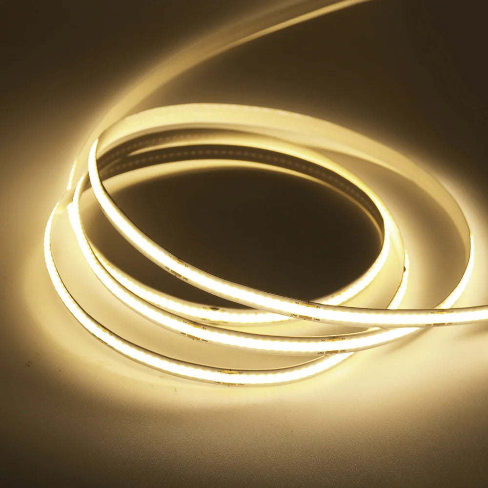 5V USB COB Strip Light 320 LEDs/m for Cabinets and TV Backlights