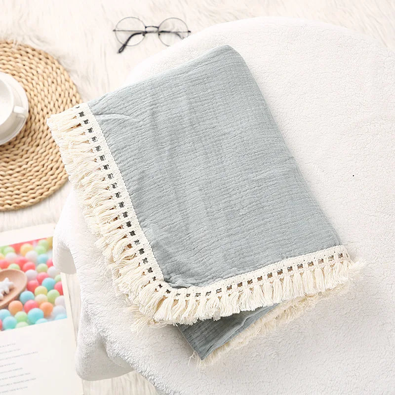 Cute Bear Cotton Baby Swaddle Blanket - Soft Newborn Muslin Wrap
