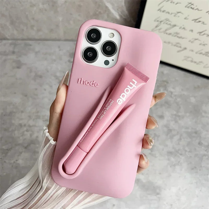 Lemontini Silicone iPhone Case - Makeup Lip Glaze Style Cover