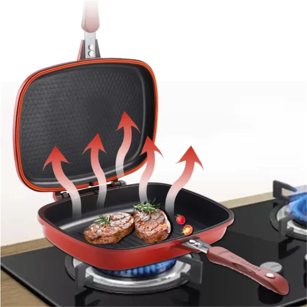Double-Sided Nonstick Grill Frying Pan - 28cm or 32cm