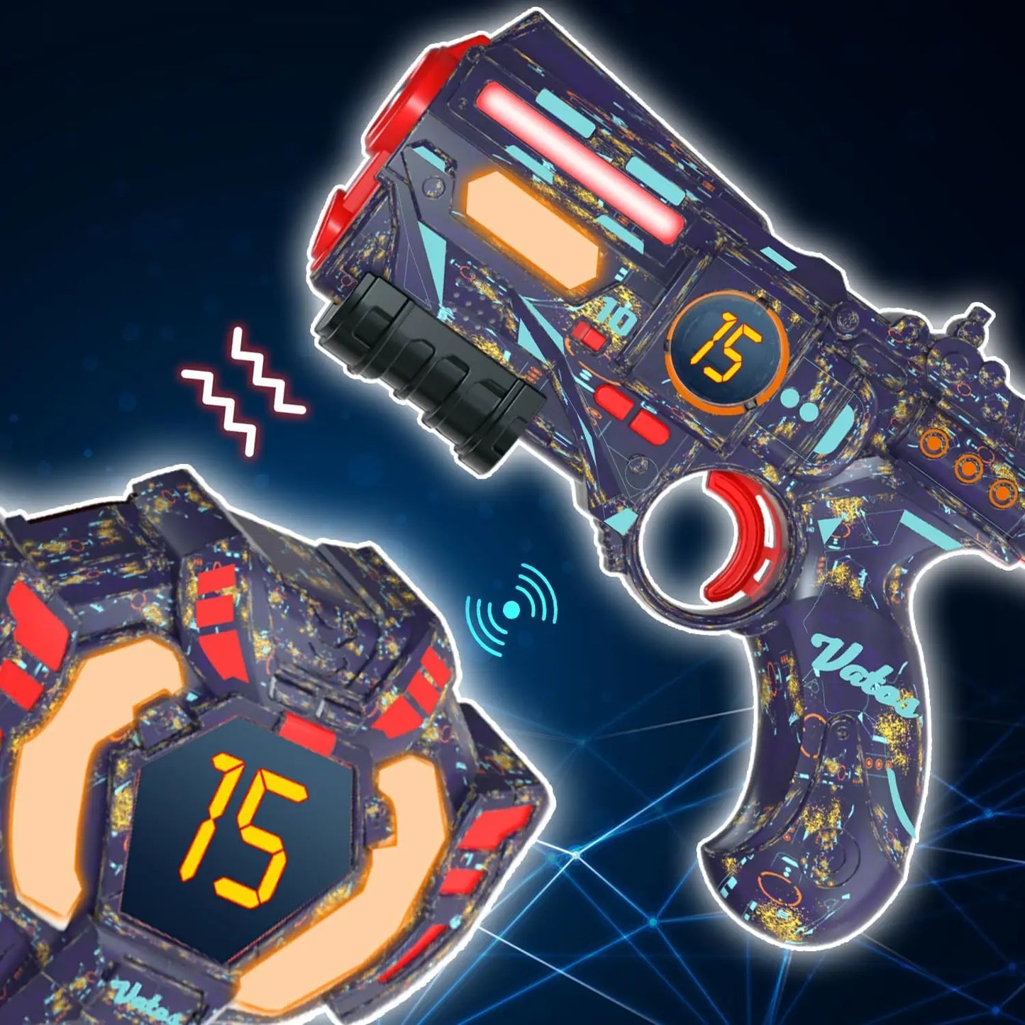 VATOS Rechargeable Laser Tag Set - Glowing Indoor Outdoor Game