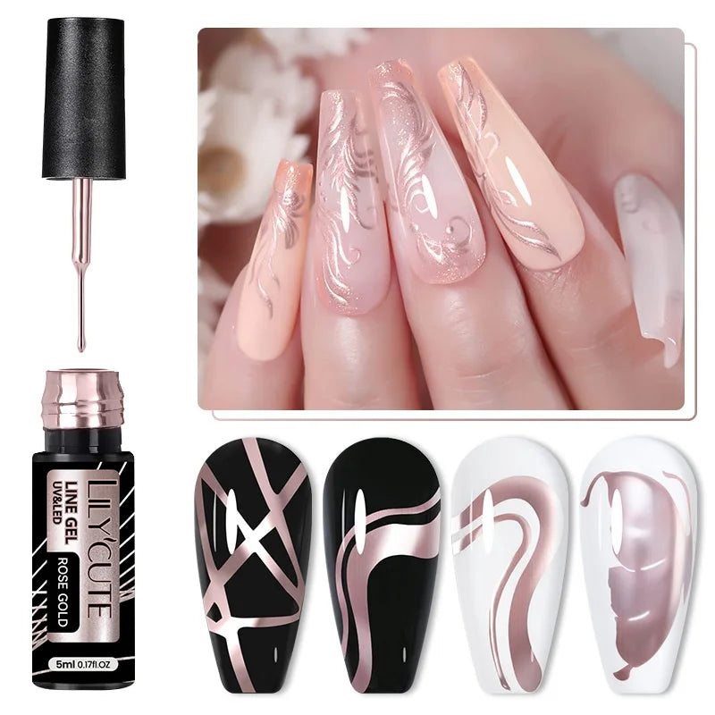 LILYCUTE Reflective Glitter Liner Nail Gel - 5ml
